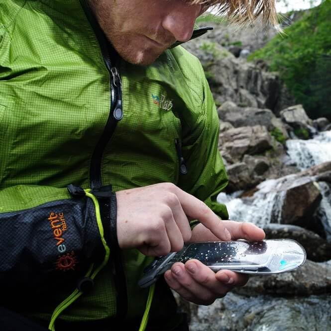 Aquapac Waterproof Phone Case, Mini, Grey, Lanyard, iPhone and Android, Made in The UK, Hiking, Mountain Biking, Running Accessory, Travel Essential, 5 Year Warranty. IPX8 Certified to 30 ft deep.