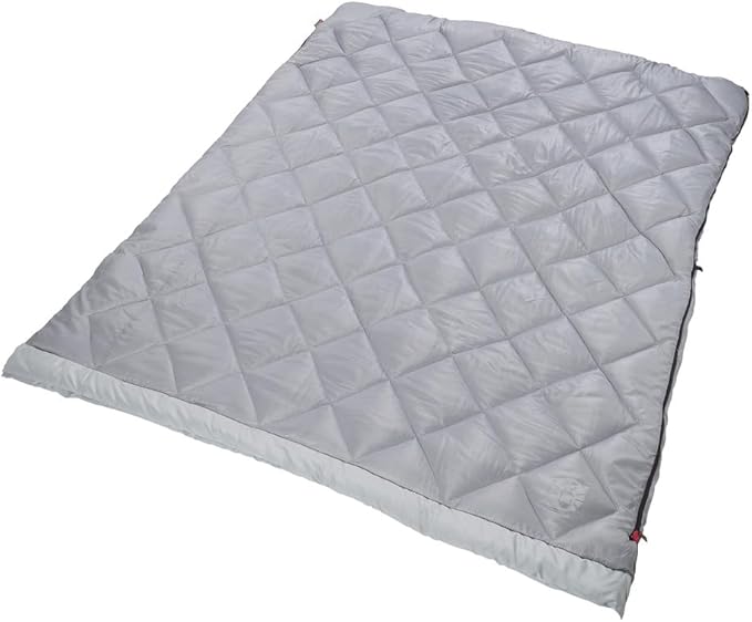 Coleman 45°F Double Sleeping Bag Queen Size XL Sleeping Bag with Big & Tall Design 2 Bags When Zipped Apart 3-Layer Comfort with Snag-Free Zipper & Stuff Sack Machine Washable