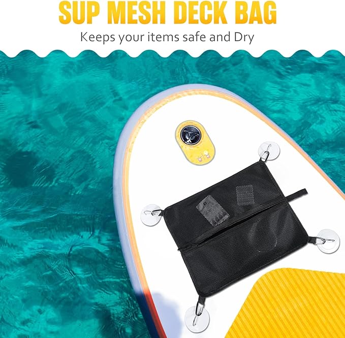 Paddleboard Deck Bag, Mesh Sup Deck Dry Bag Storage Pouch,Mesh Deck Bag for Kayak, Mesh Storage Bag Sup,Sup Accessories Mesh Storage Bag for Stand Up Paddleboard, Surfboard, Kayak