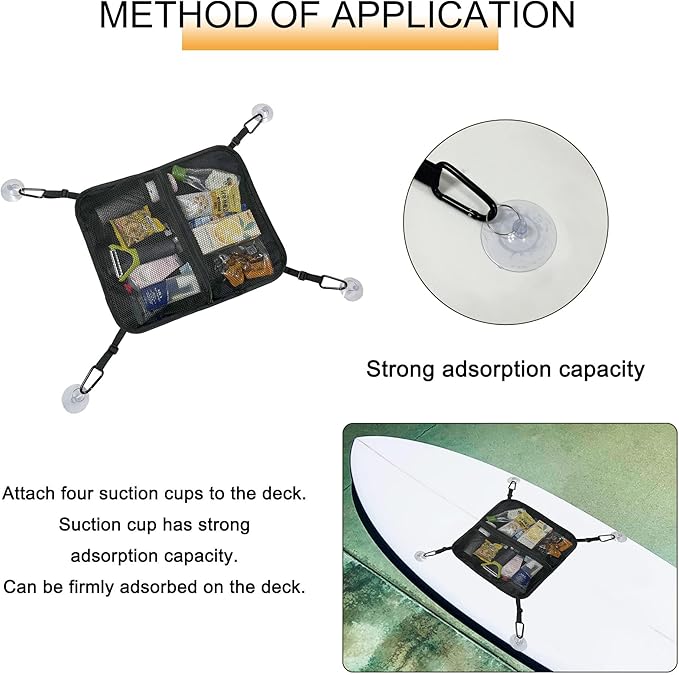 Paddleboard Deck Bag, Mesh Sup Deck Dry Bag Storage Pouch,Mesh Deck Bag for Kayak, Mesh Storage Bag Sup,Sup Accessories Mesh Storage Bag for Stand Up Paddleboard, Surfboard, Kayak