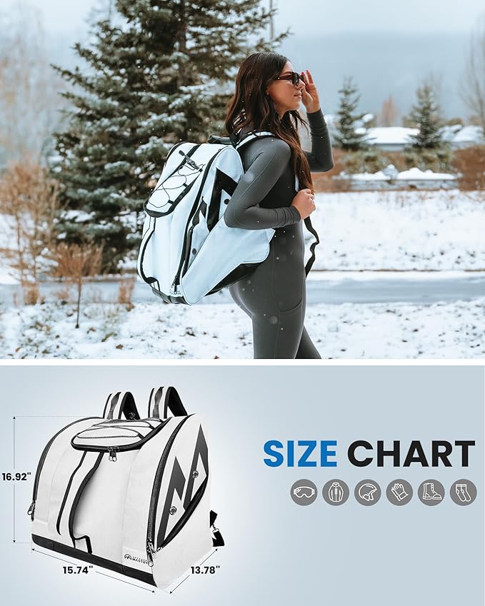 OutdoorMaster Boot Bag - 50L Ski Boots and Snowboard Boots Bag, Excellent for Travel with Waterproof Exterior & Bottom - for Men, Women and Youth