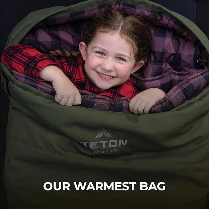 TETON Sports Deer Hunter -35F and 0F Degree Sleeping Bag. Warm and Comfortable Camping Sleeping Bags, Teton Tough Canvas Shell for Camping, Hunting, and Cold Weather