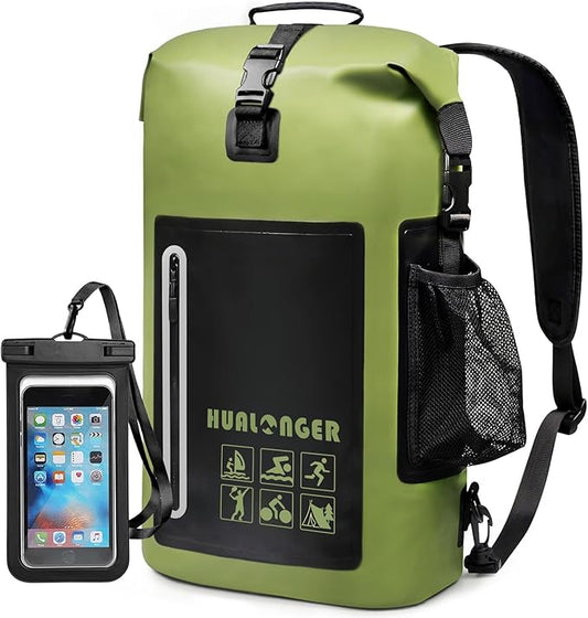 Waterproof Backpack 20L/30L/40L- Roll Top Closure Bag - Hiking Backpack - Lightweight Durable Floating Dry Bag with IPX8 Waterproof Phone Case