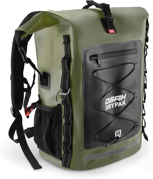 Waterproof Backpack Dry Bag 35L/55L – Heavy Duty Roll-Top Hiking Backpack for Travel, Kayaking, Boating, Camping, Rafting and Fishing