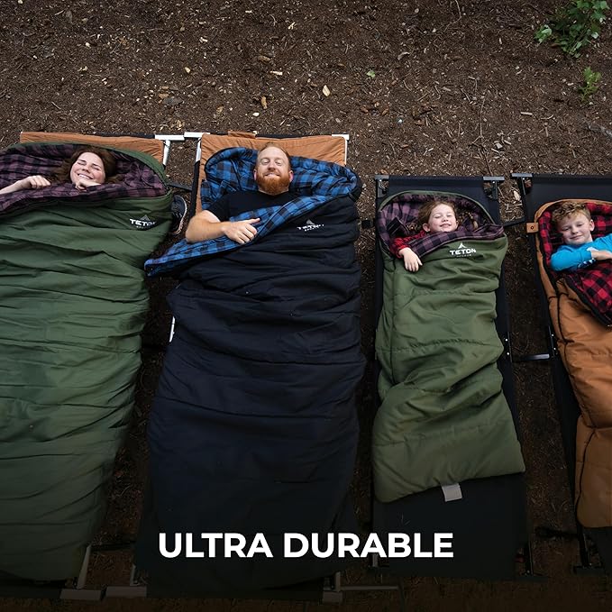 TETON Sports Deer Hunter -35F and 0F Degree Sleeping Bag. Warm and Comfortable Camping Sleeping Bags, Teton Tough Canvas Shell for Camping, Hunting, and Cold Weather